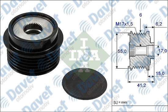 INA 535023110 Alternator Kasnagi 6 Kanal Toyota Auris-Corolla (E15-E18) 1.6-1.8 07-12